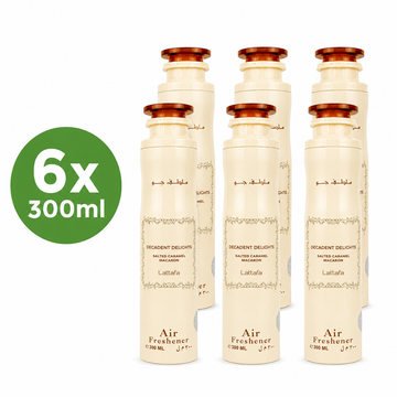 Air Freshener DECADENT DELIGHTS SALTED CARAMEL MACARON Lattafa 6x 300ml