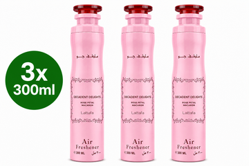 Air Freshener DECADENT DELIGHTS Rose Petal Macaron Lattafa 3x 300ml